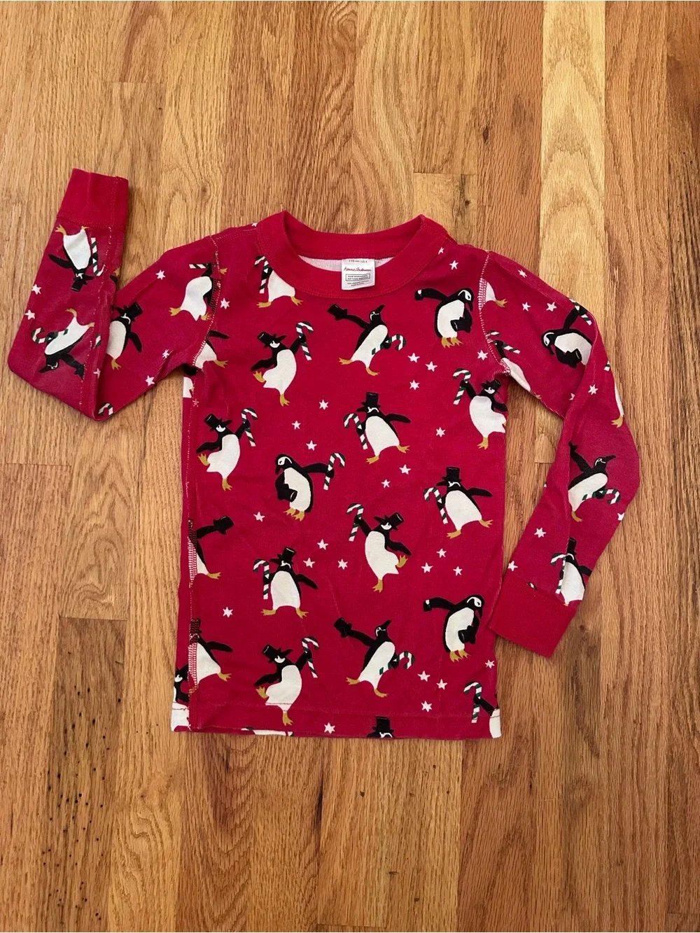 Hanna Andersson Size 110 5t Penguin Party Long John Pajama Set Red Holiday